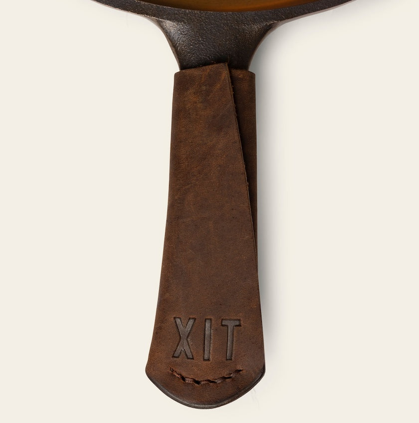 No. 12 Cast Iron Skillet with XIT Ranch Skillet Handle Sleeve